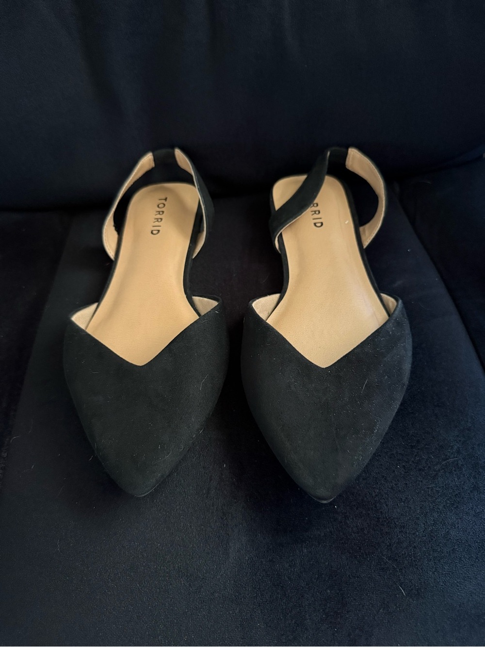 torrid Black Pointed Slingback Flats with V-Cut